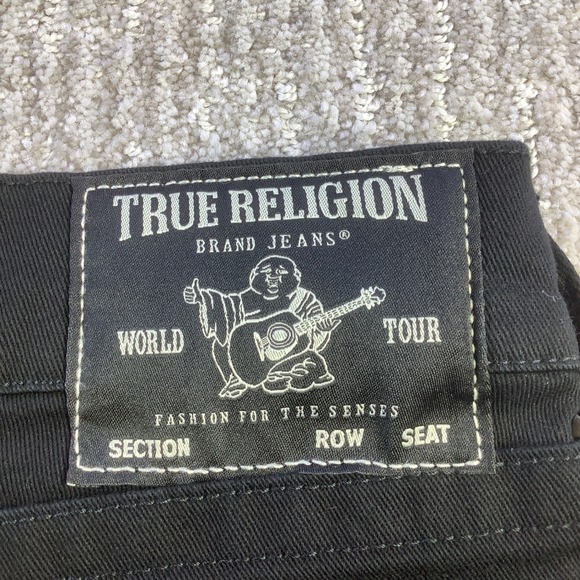 True Religion Geno Relaxed Slim Black Jeans Mens 36 x 32 (Actual 36 x 31) NWT - Picture 8 of 16